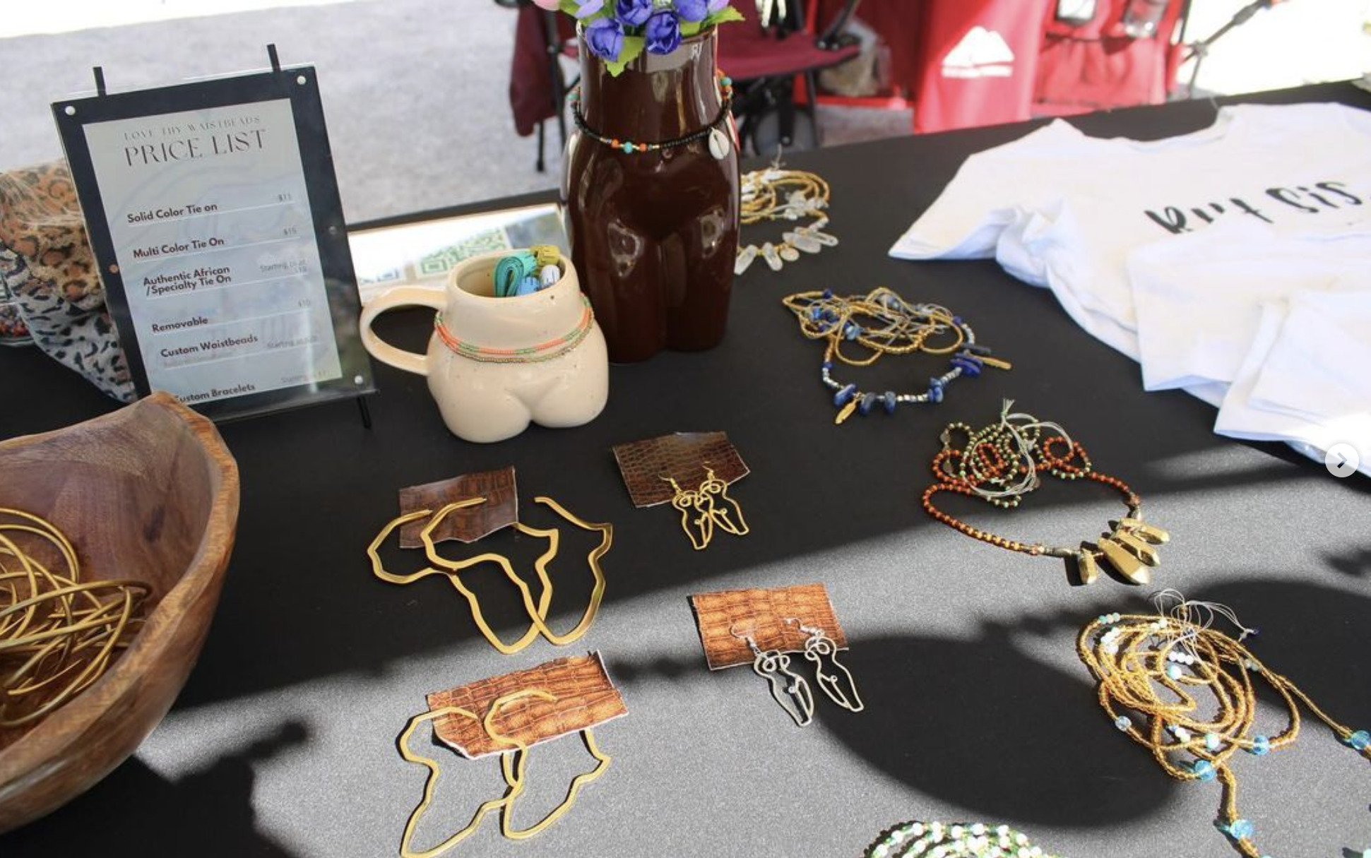 vendor items at the 13th & 13th art market